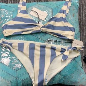 NWT Solid & Striped Bikini Set